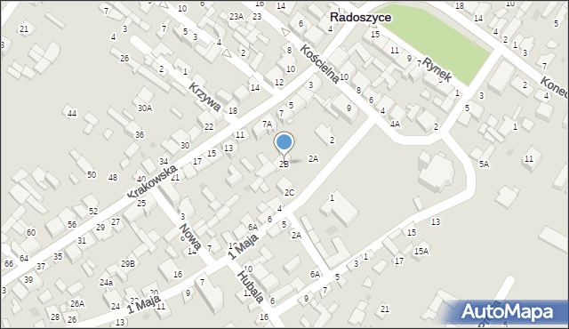 Radoszyce, 1 Maja, 2B, mapa Radoszyce