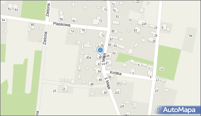 Rokitno Szlacheckie, 1 Maja, 80, mapa Rokitno Szlacheckie