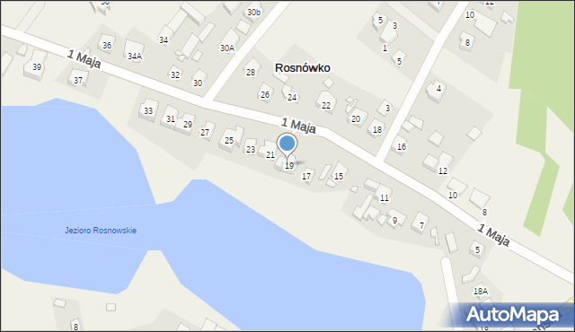 Rosnówko, 1 Maja, 19, mapa Rosnówko