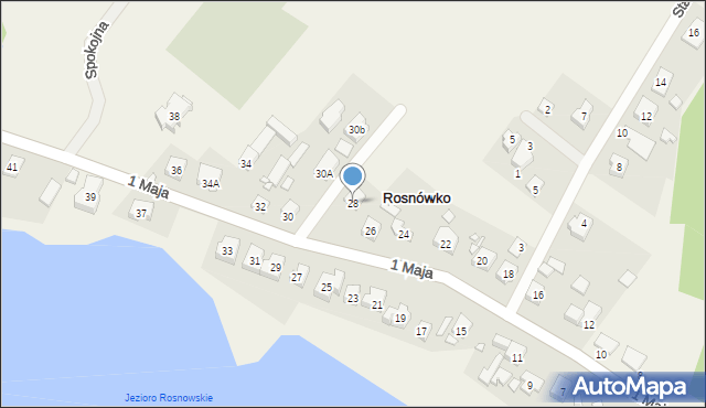 Rosnówko, 1 Maja, 28, mapa Rosnówko