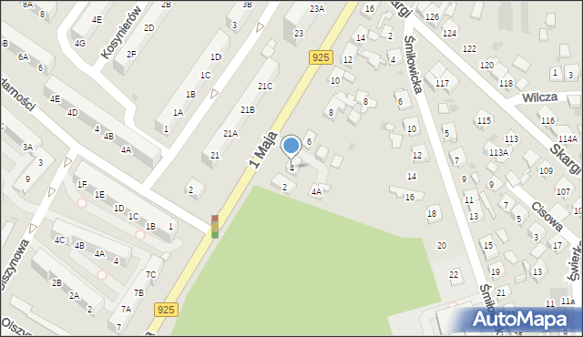 Ruda Śląska, 1 Maja, 4, mapa Rudy Śląskiej