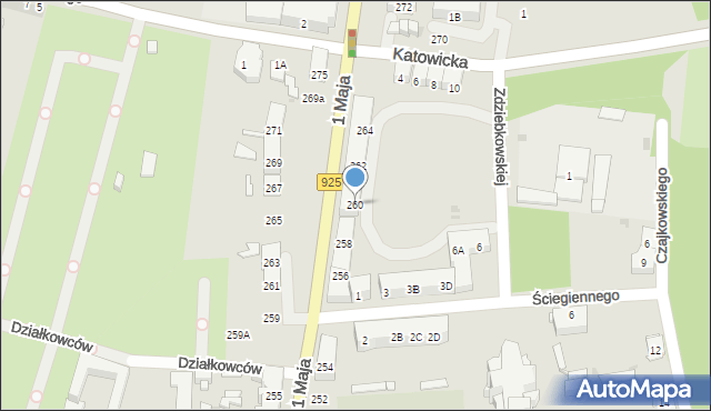 Ruda Śląska, 1 Maja, 260, mapa Rudy Śląskiej