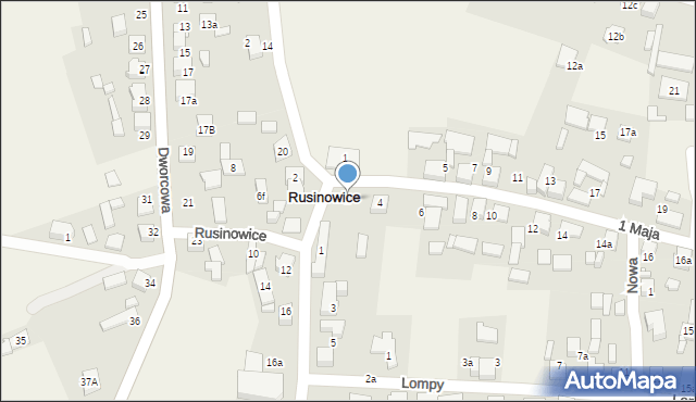 Rusinowice, 1 Maja, 2, mapa Rusinowice