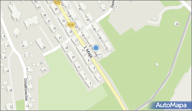 Rybnik, 1 Maja, 18, mapa Rybnika