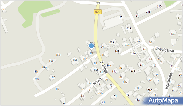 Rybnik, 1 Maja, 89, mapa Rybnika