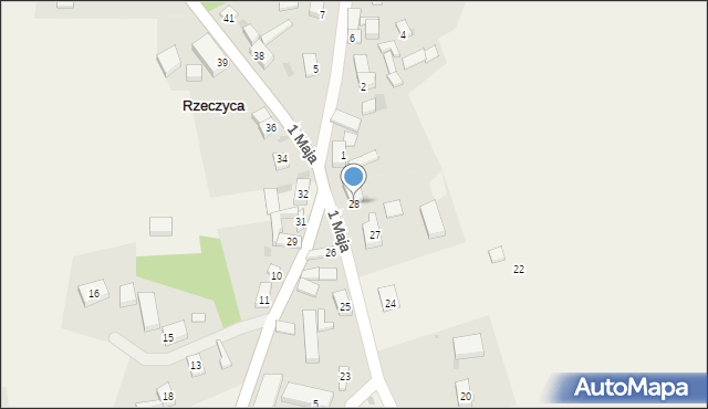 Rzeczyca, 1 Maja, 28, mapa Rzeczyca