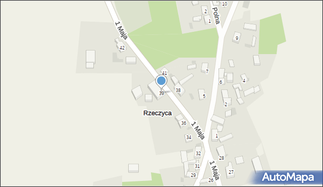 Rzeczyca, 1 Maja, 39, mapa Rzeczyca