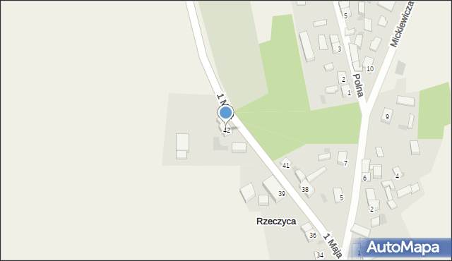 Rzeczyca, 1 Maja, 42, mapa Rzeczyca