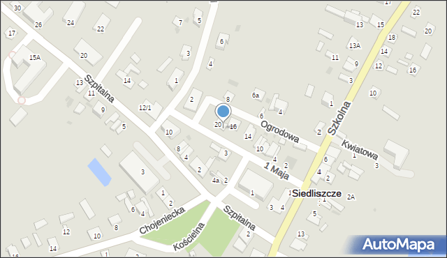 Siedliszcze, 1 Maja, 18, mapa Siedliszcze