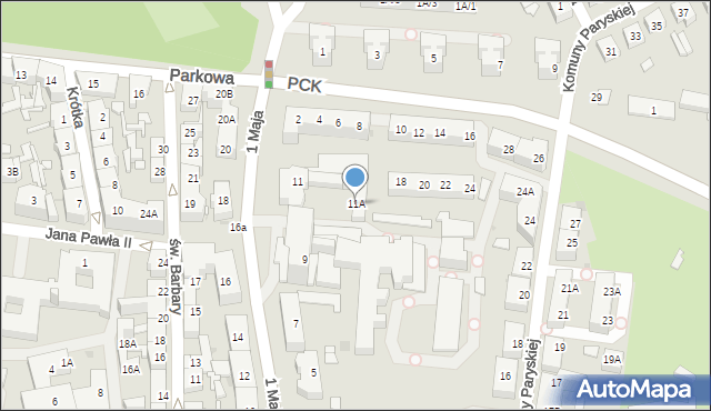 Siemianowice Śląskie, 1 Maja, 11A, mapa Siemianowice Śląskie