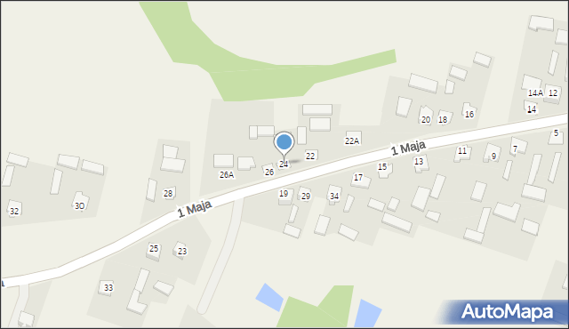 Skierbieszów, 1 Maja, 24, mapa Skierbieszów