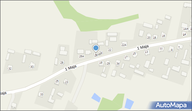 Skierbieszów, 1 Maja, 26, mapa Skierbieszów