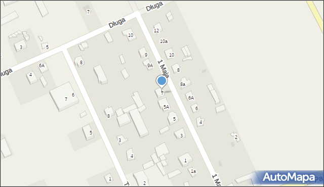 Sobienie-Jeziory, 1 Maja, 7, mapa Sobienie-Jeziory