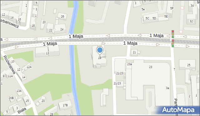 Sosnowiec, 1 Maja, 19, mapa Sosnowca