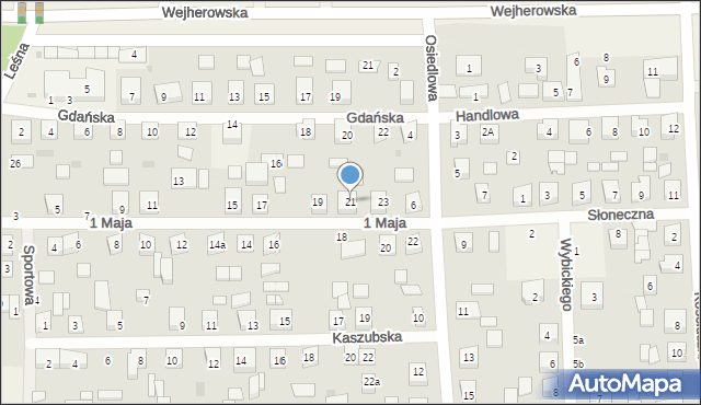 Strzebielino, 1 Maja, 21, mapa Strzebielino