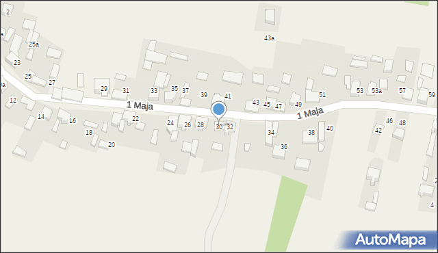 Strzebiń, 1 Maja, 30, mapa Strzebiń