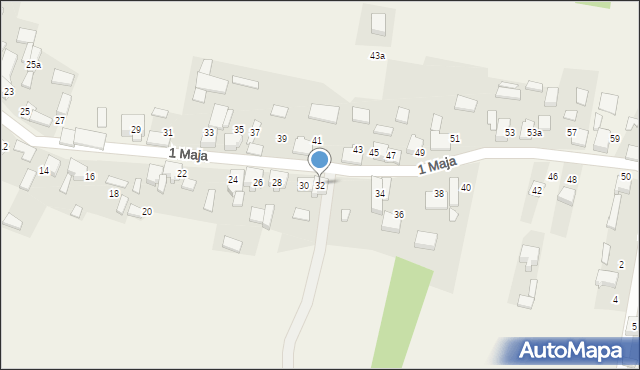 Strzebiń, 1 Maja, 32, mapa Strzebiń