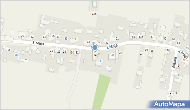 Strzebiń, 1 Maja, 34, mapa Strzebiń