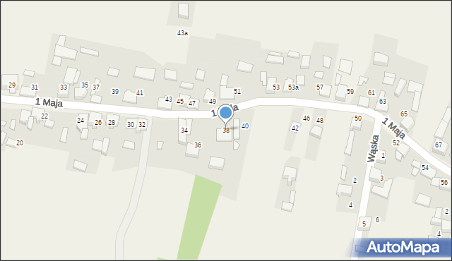 Strzebiń, 1 Maja, 38, mapa Strzebiń