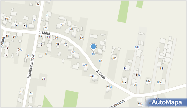 Strzebiń, 1 Maja, 81, mapa Strzebiń