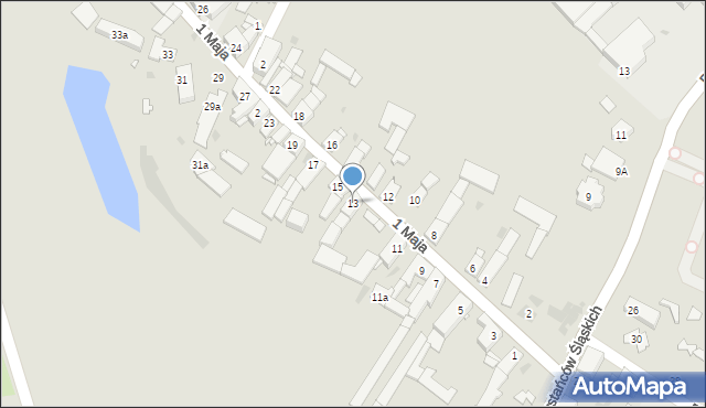 Strzelce Opolskie, 1 Maja, 13, mapa Strzelce Opolskie