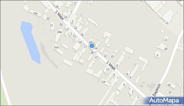 Strzelce Opolskie, 1 Maja, 15, mapa Strzelce Opolskie