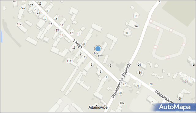 Strzelce Opolskie, 1 Maja, 4, mapa Strzelce Opolskie