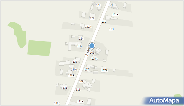 Strzyżowice, 1 Maja, 105, mapa Strzyżowice