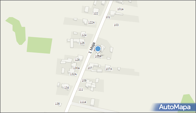 Strzyżowice, 1 Maja, 105A, mapa Strzyżowice