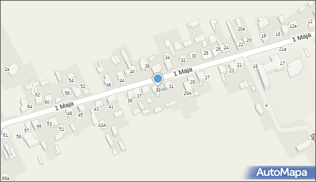 Strzyżowice, 1 Maja, 33, mapa Strzyżowice