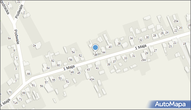 Strzyżowice, 1 Maja, 46, mapa Strzyżowice