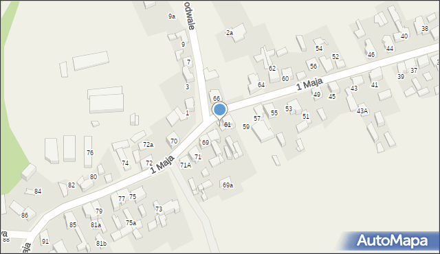 Strzyżowice, 1 Maja, 63, mapa Strzyżowice