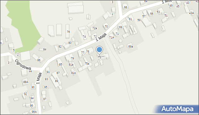 Strzyżowice, 1 Maja, 73, mapa Strzyżowice