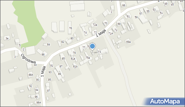 Strzyżowice, 1 Maja, 75b, mapa Strzyżowice