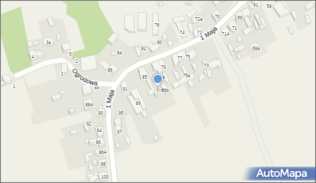 Strzyżowice, 1 Maja, 83, mapa Strzyżowice