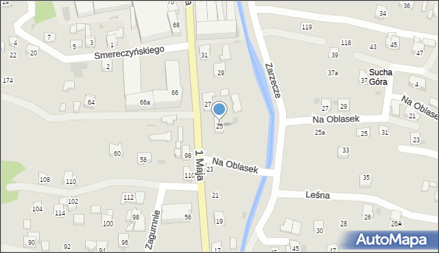 Sułkowice, 1 Maja, 25, mapa Sułkowice