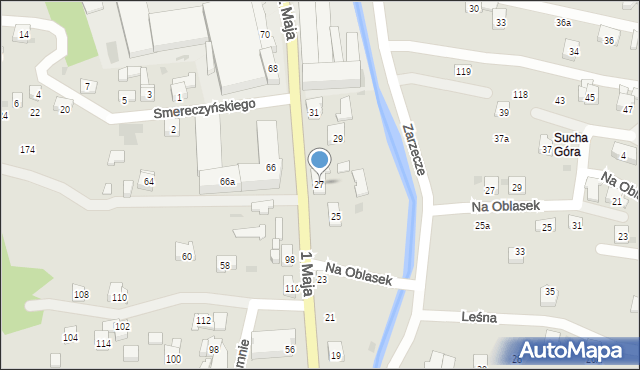 Sułkowice, 1 Maja, 27, mapa Sułkowice