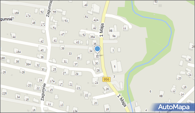 Sułkowice, 1 Maja, 32, mapa Sułkowice