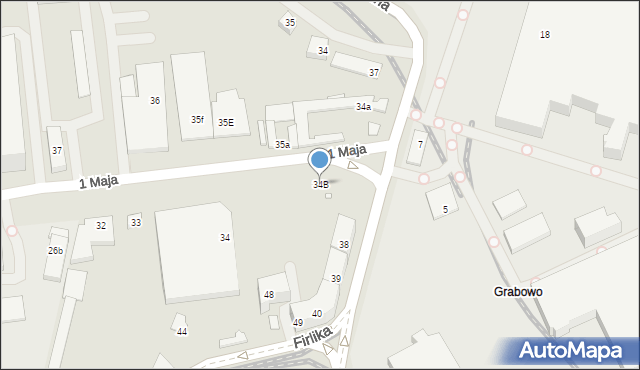 Szczecin, 1 Maja, 34B, mapa Szczecina