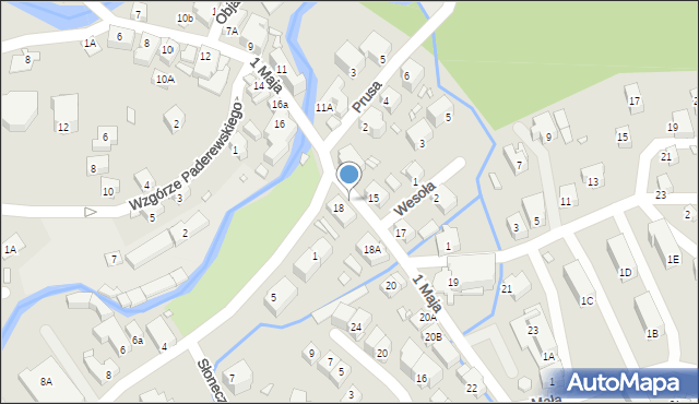 Szklarska Poręba, 1 Maja, 13a, mapa Szklarska Poręba