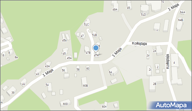 Szklarska Poręba, 1 Maja, 47A, mapa Szklarska Poręba