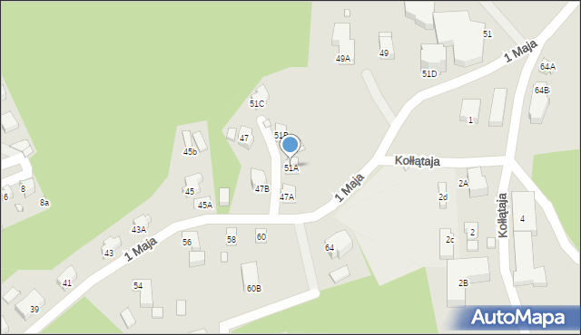 Szklarska Poręba, 1 Maja, 51A, mapa Szklarska Poręba