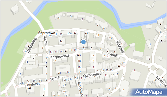 Szprotawa, 1 Armii, 6, mapa Szprotawa