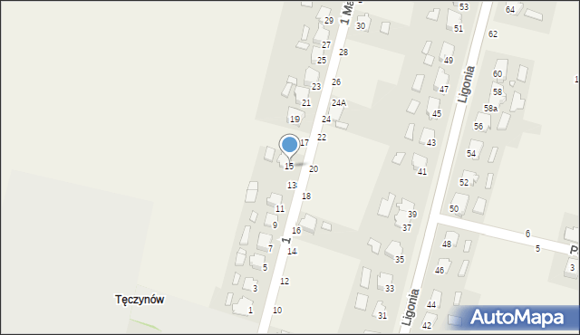 Szymiszów, 1 Maja, 15, mapa Szymiszów