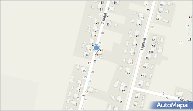 Szymiszów, 1 Maja, 24, mapa Szymiszów