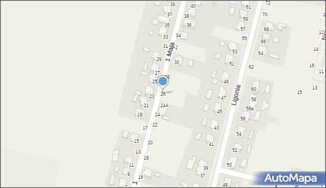 Szymiszów, 1 Maja, 26, mapa Szymiszów