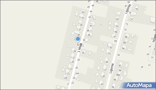 Szymiszów, 1 Maja, 31, mapa Szymiszów