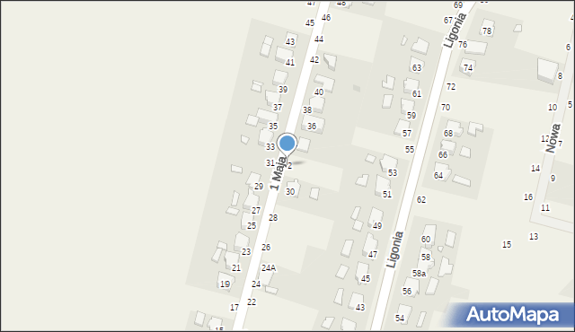 Szymiszów, 1 Maja, 32, mapa Szymiszów