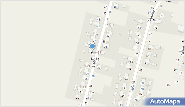 Szymiszów, 1 Maja, 33, mapa Szymiszów