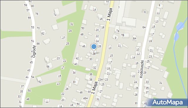 Tarnogród, 1 Maja, 28, mapa Tarnogród